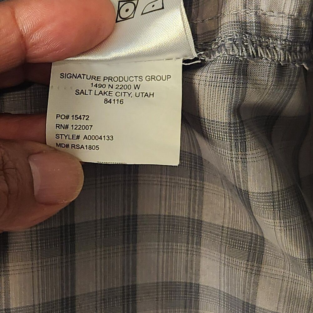 Browning Heritage Collection Mens 3XL Shirt Tan Grey Plaid Long Sleeve Button Up - Picture 5 of 9